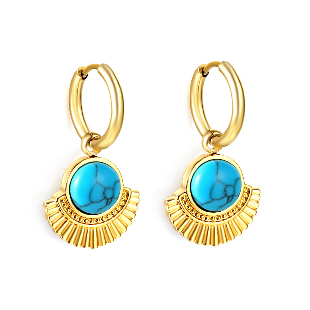 Colombiana Turquoise Horizon Semicircle Studs