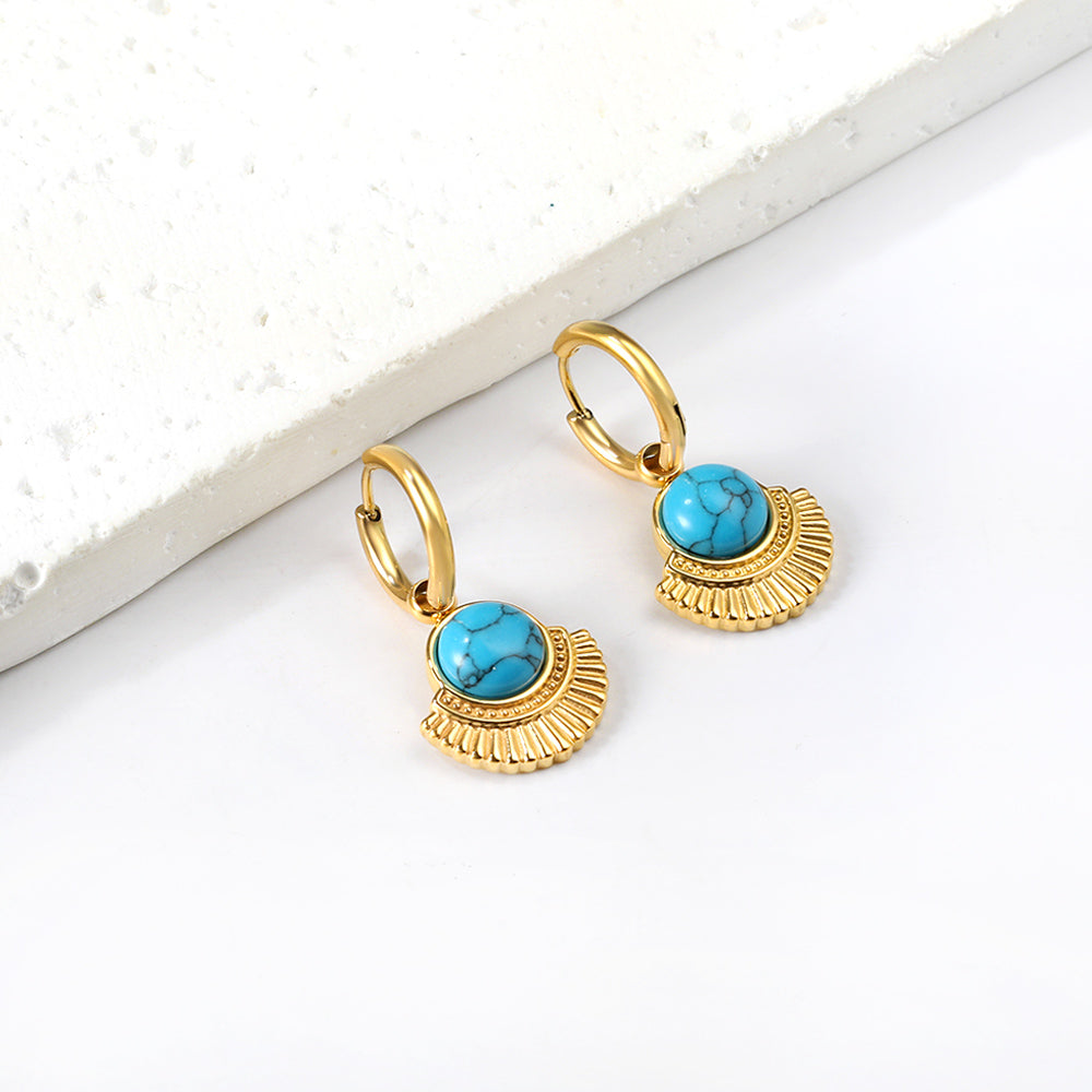 Colombiana Turquoise Horizon Semicircle Studs