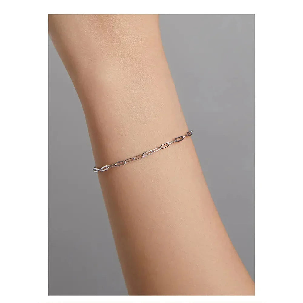 Sterling Silver Gold Cable Chain Bracelet
