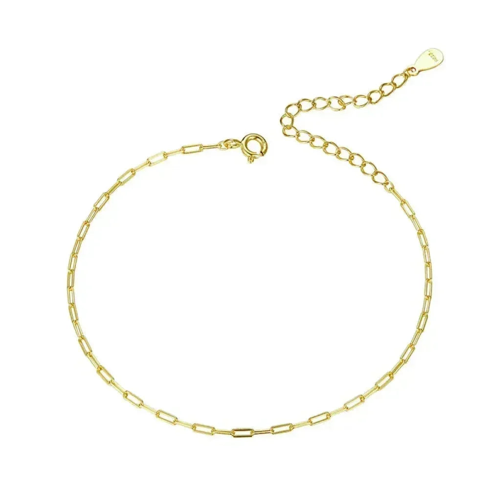 Sterling Silver Gold Cable Chain Bracelet