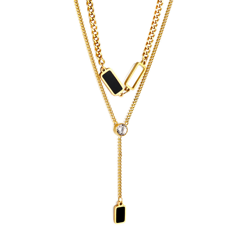 Victoria Monochrome Diamond Drop Chain