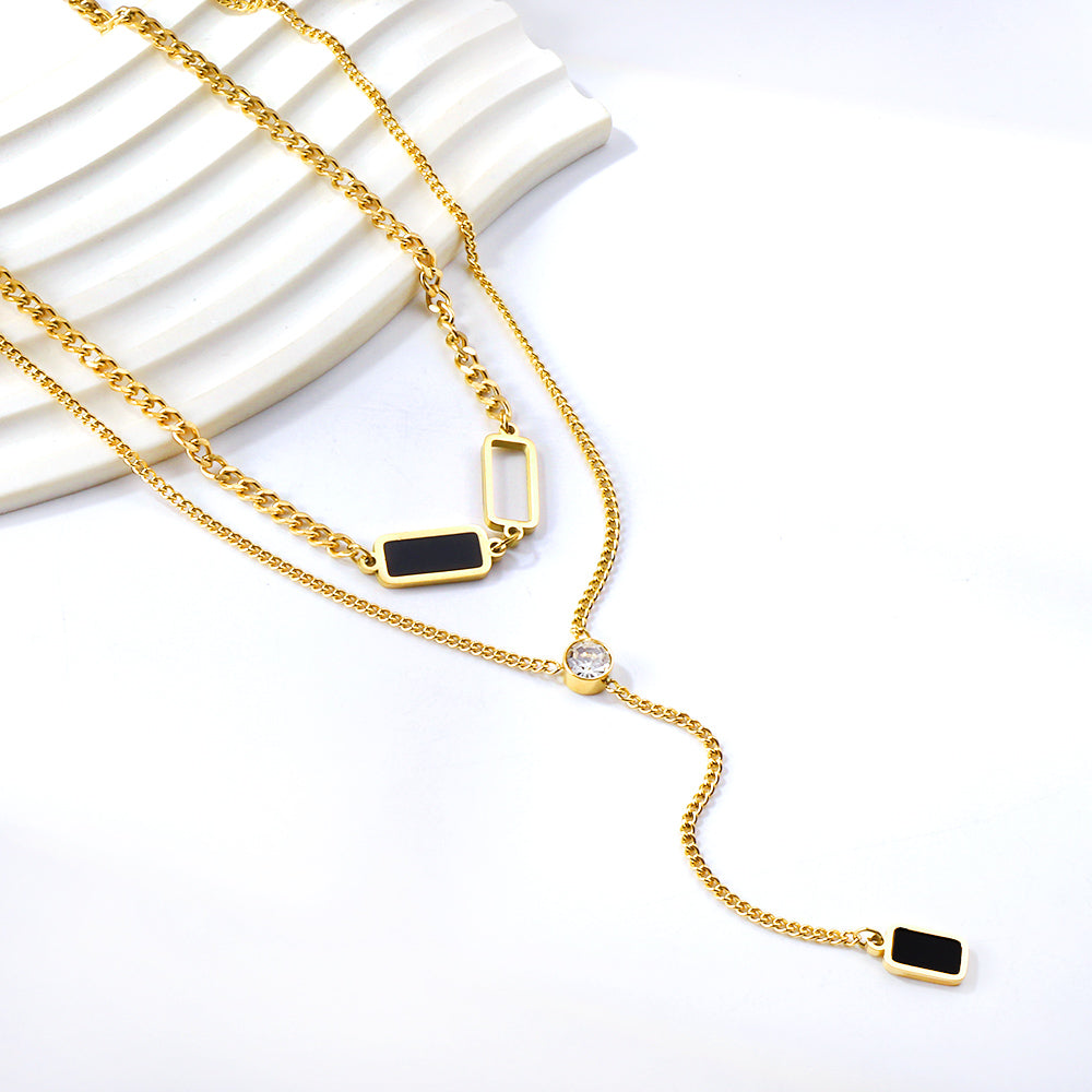 Victoria Monochrome Diamond Drop Chain