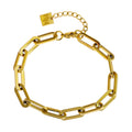 Contemporary Paper Clip Gold Bracelet