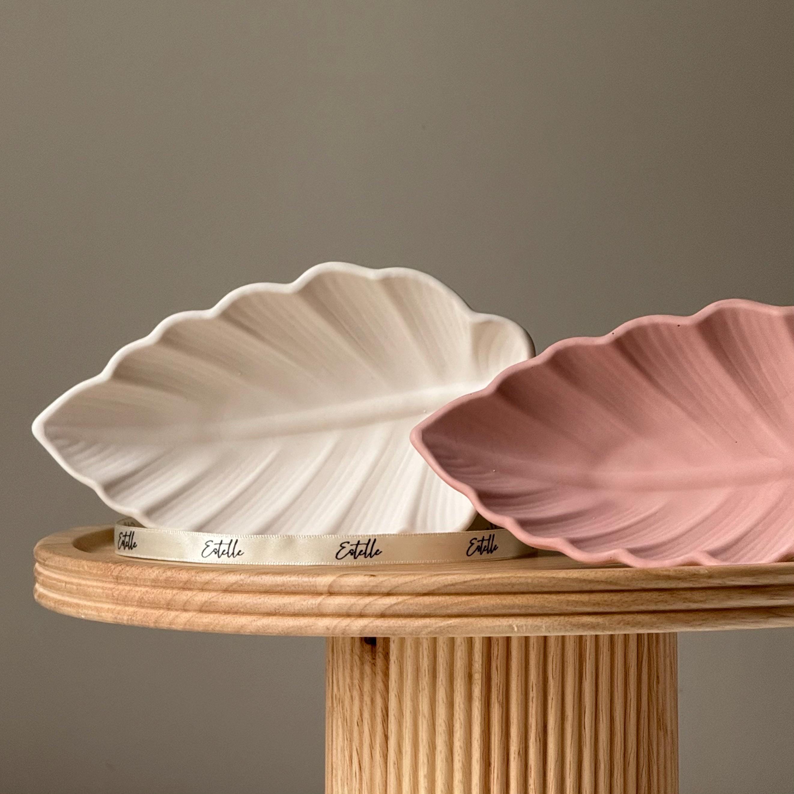 Jesmonite Leaf Tray: Scandi Jewelry Dish, Desk Organizer