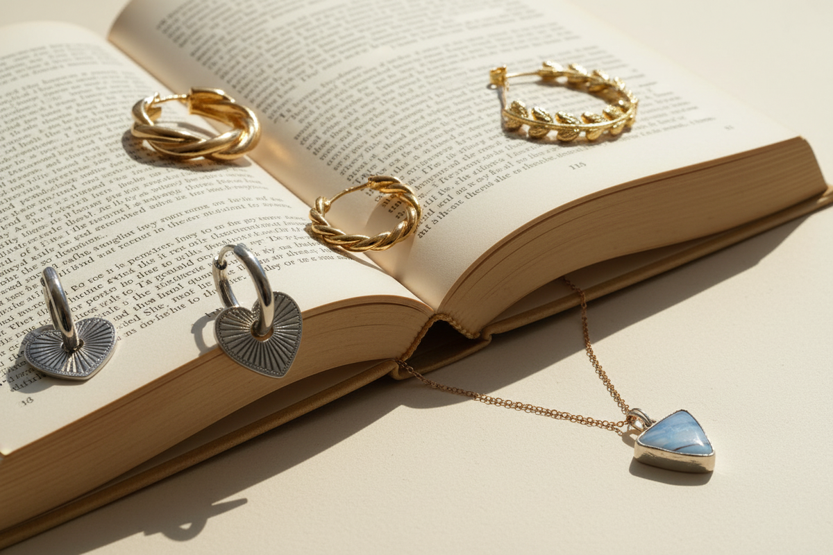 Jewelry on Book Pages